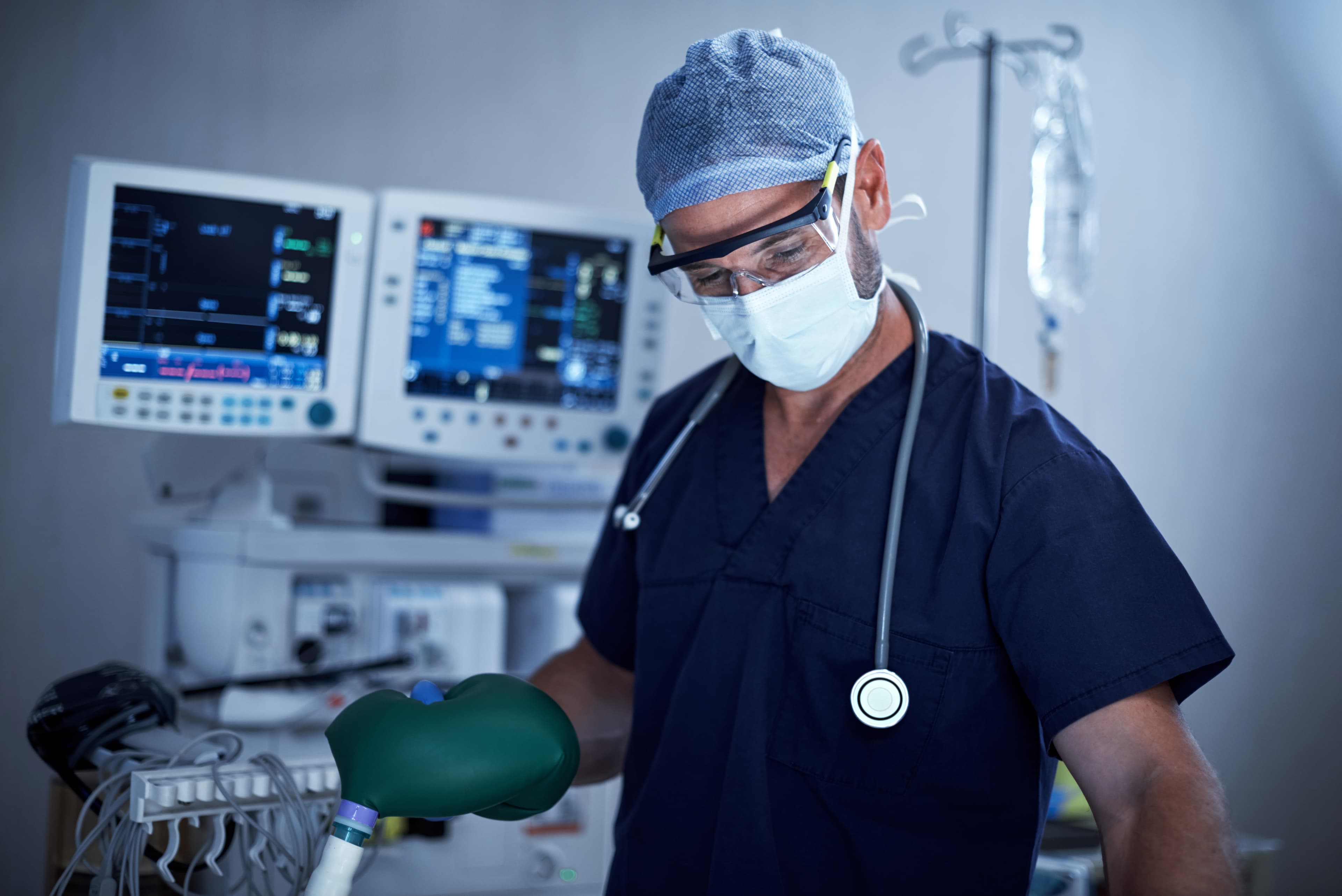 Male Anaesthetist in theatre