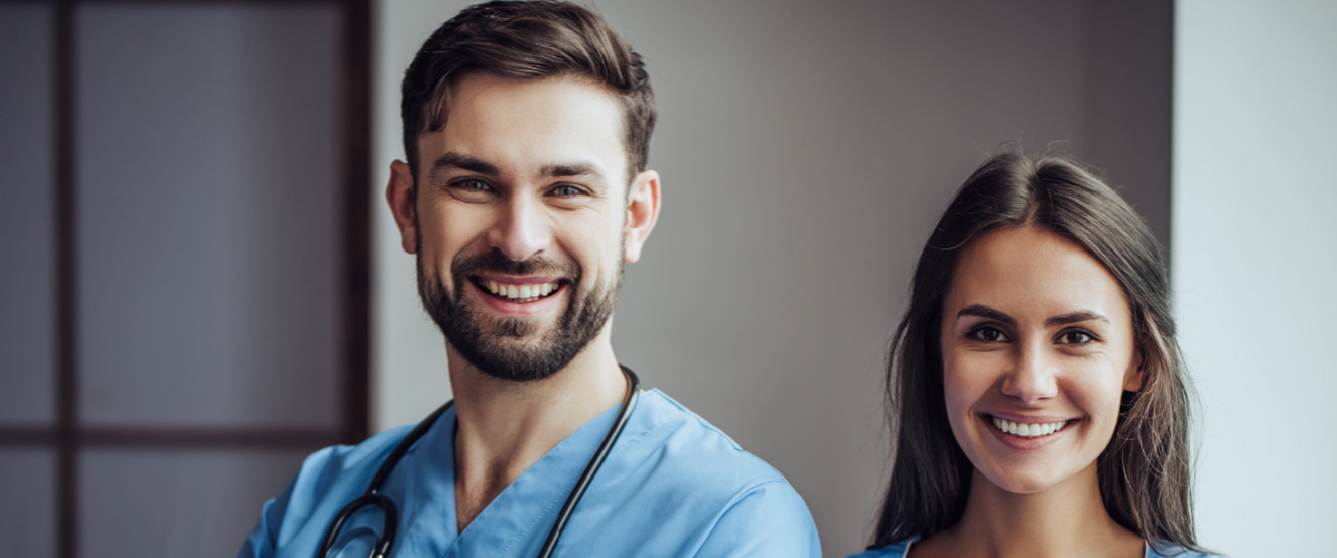 Two doctors smiling